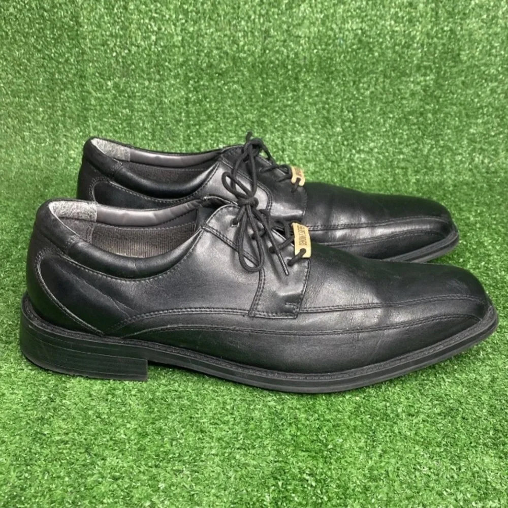 Dockers Men’s Perspective Black‎ Lace Up Leather Casual Shoes Black Size 14